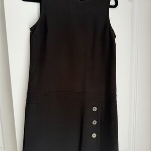 LOFT Black Mini Dress with Button Detail